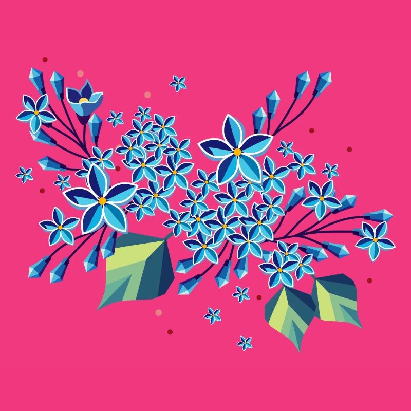 Branche de lilas – des tons bleus élégants dans un design moderne