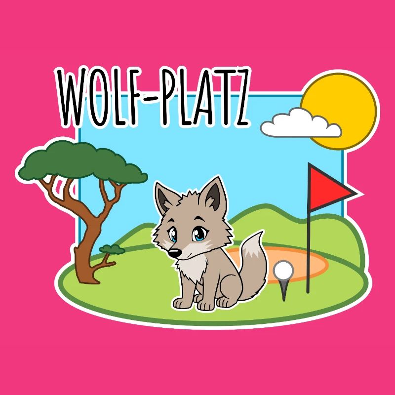 Wolf-Platz - Ein Wolf auf dem Golfplatz