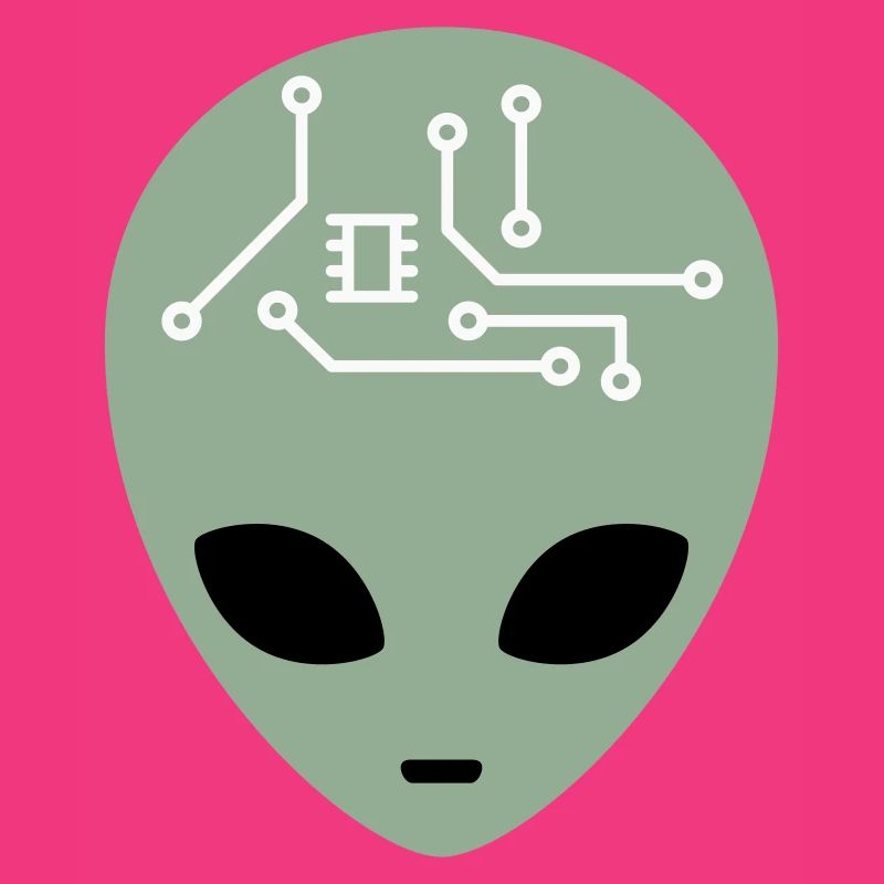 Alien Head avec circuits (trois couleurs)