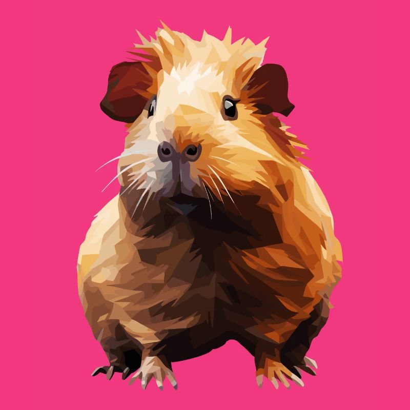 Cochon d’Inde dans le style polygonal