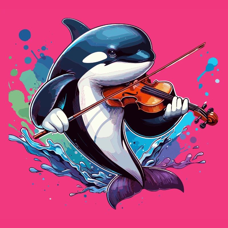 Orca playing violin