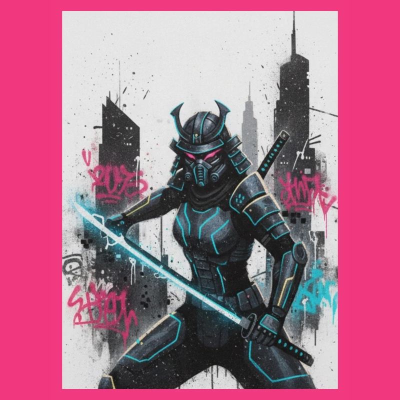 Cyber Samurai Neon Blade