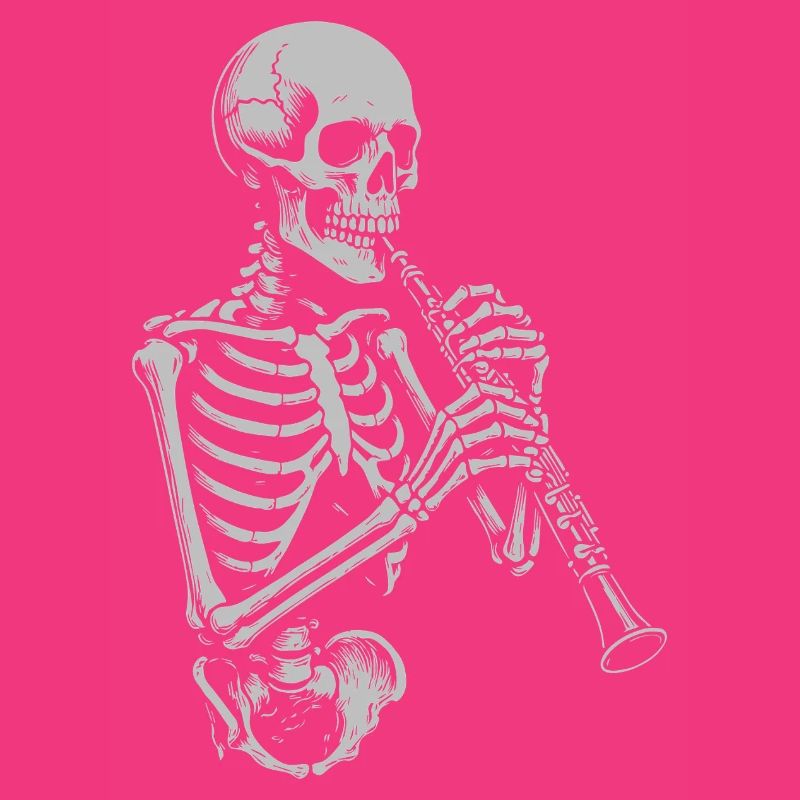 Skeleton Playing oboe