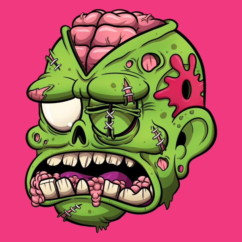 Wounded Zombie Head