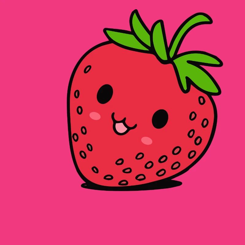 Red strawberry with face