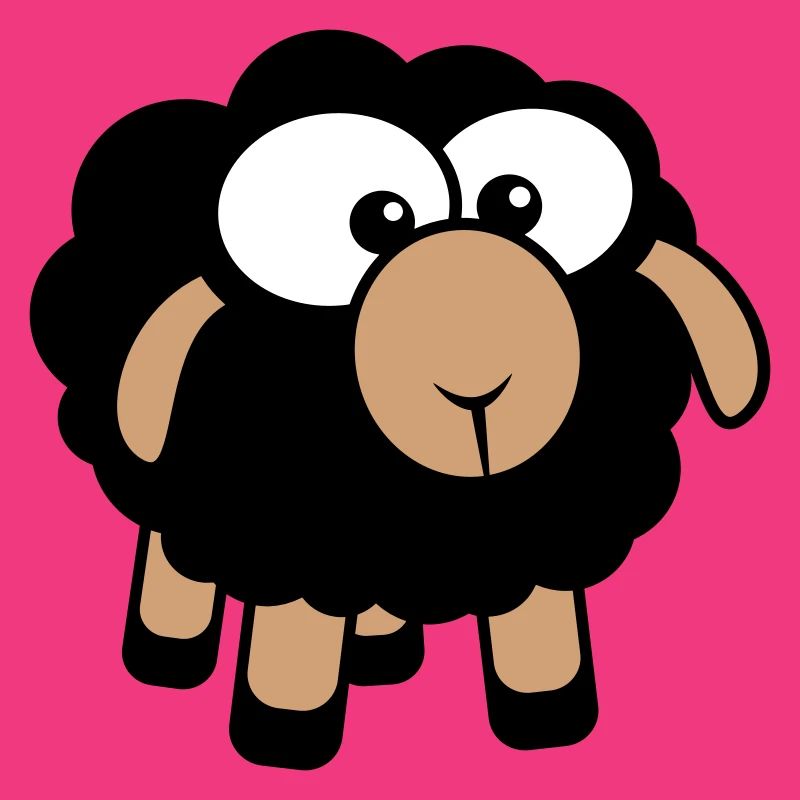 Black Sheep Small Cute Cute Lamb Cool Comic