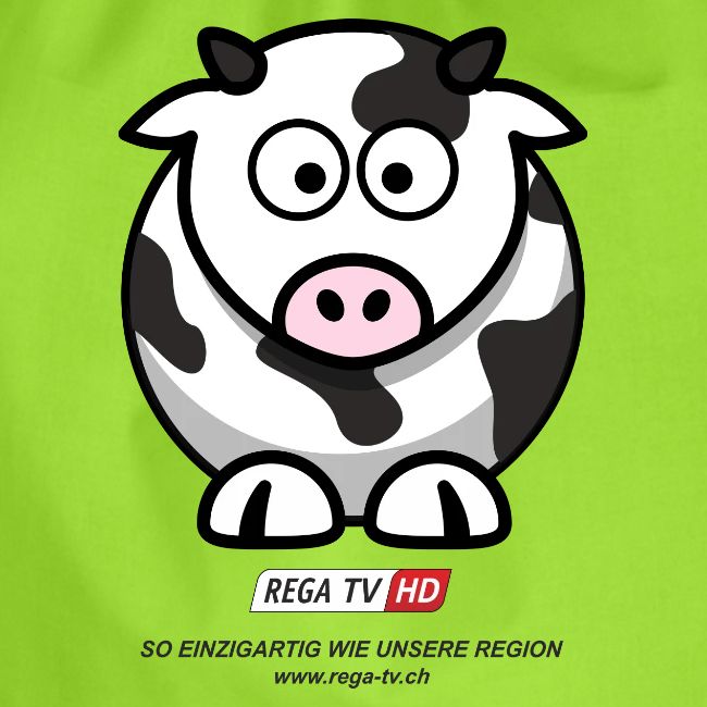 REGA-TV: Kuh, schwarzer Text