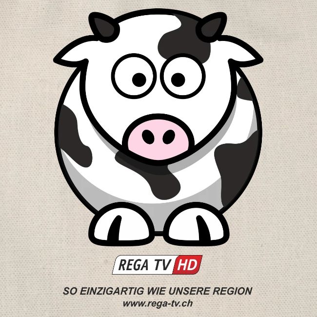 REGA-TV: Kuh, schwarzer Text