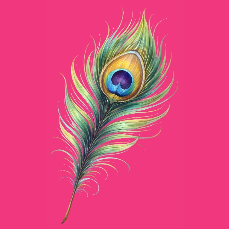 Peacock Feather Illustration Gradient Elegant