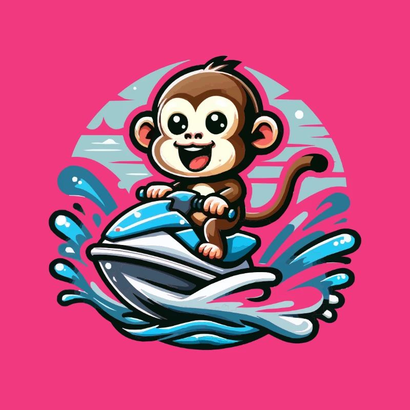 Affe auf Jetski Abenteuer
