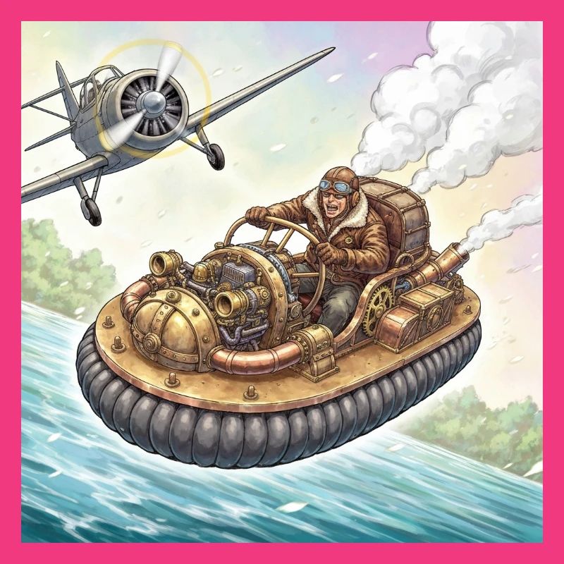 Steampunk-Luftboot-Flussjagd