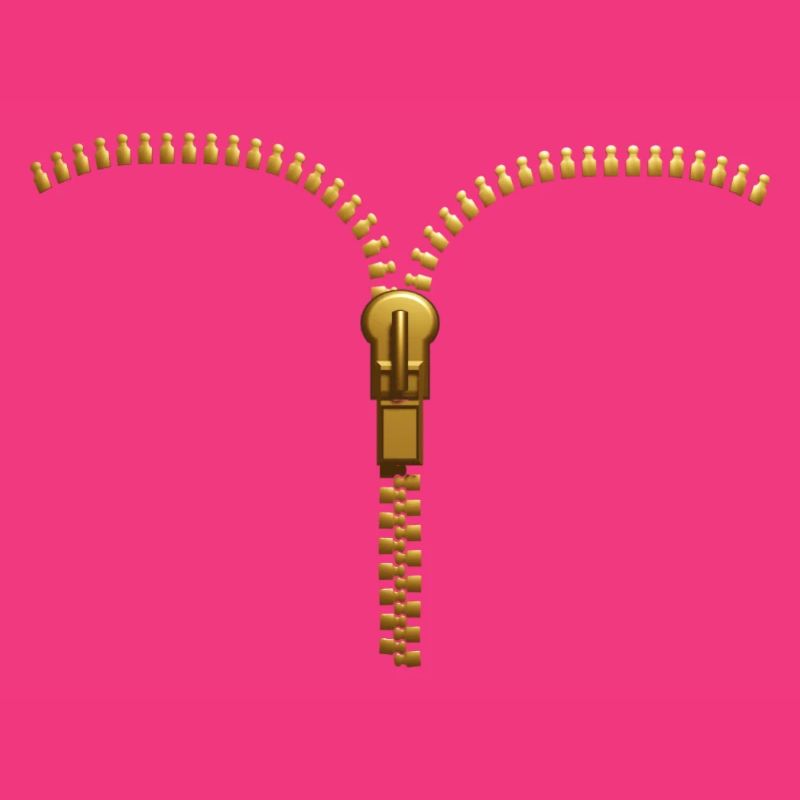 Fermeture éclair dorée