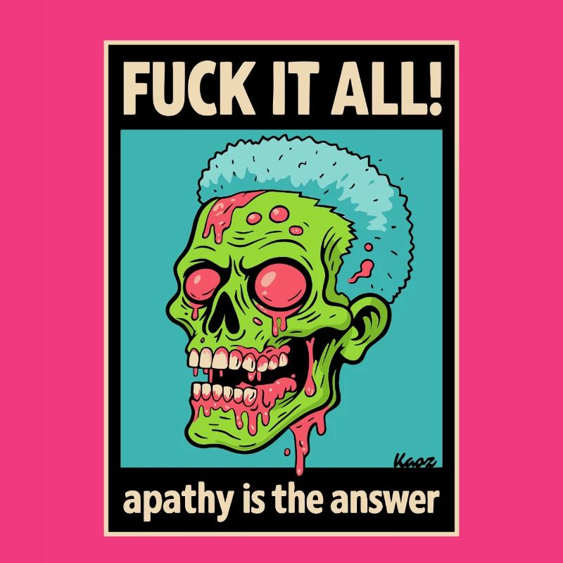 Zombie Skull with Bold Statement