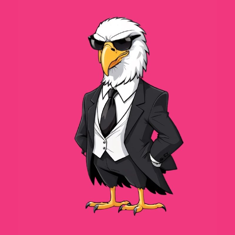 Elegant eagle in suit