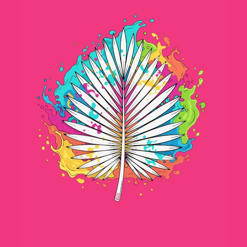 Bunte Palmenfächer Farbexplosion