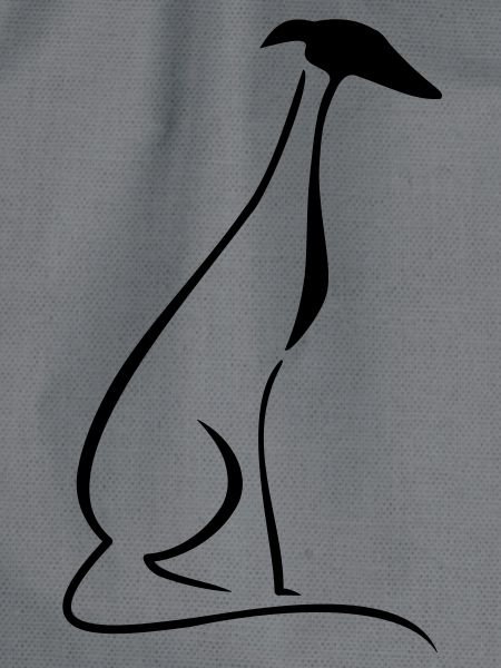Sitzender Windhund
