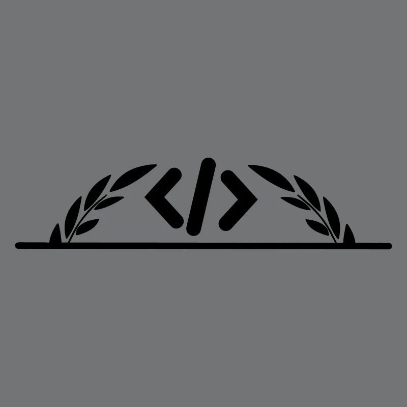 Code-Logo im halben Lorbeerkranz