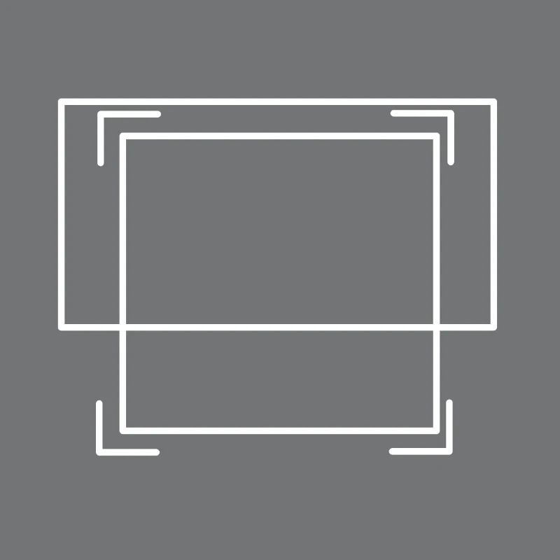 A white frame with lines strokes