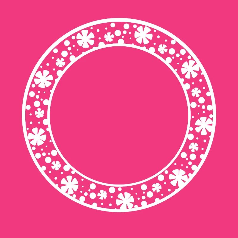 Round frame with floral pattern decoration