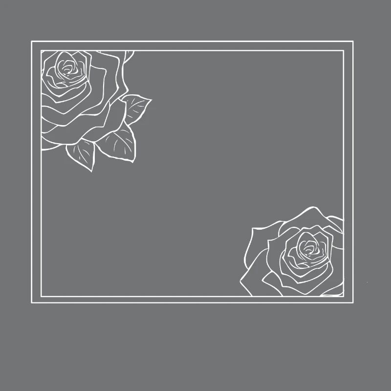 Rectangular frame with roses