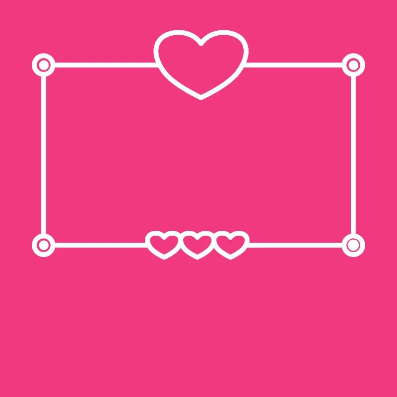 Frame with Heart Rectangular Background