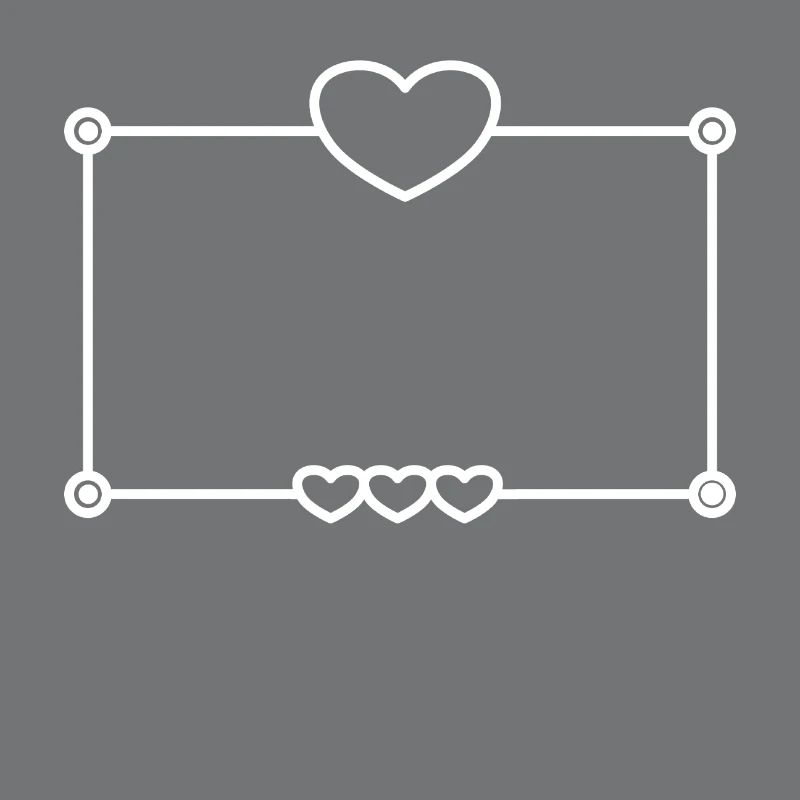 Frame with Heart Rectangular Background