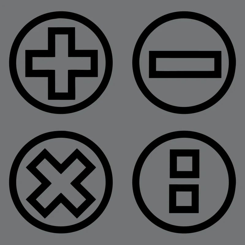 Calculate logo with four emblems shadow image