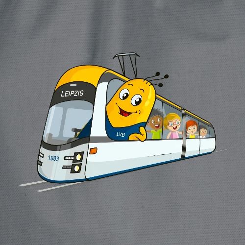 Bini in der Straßenbahn - Turnbeutel