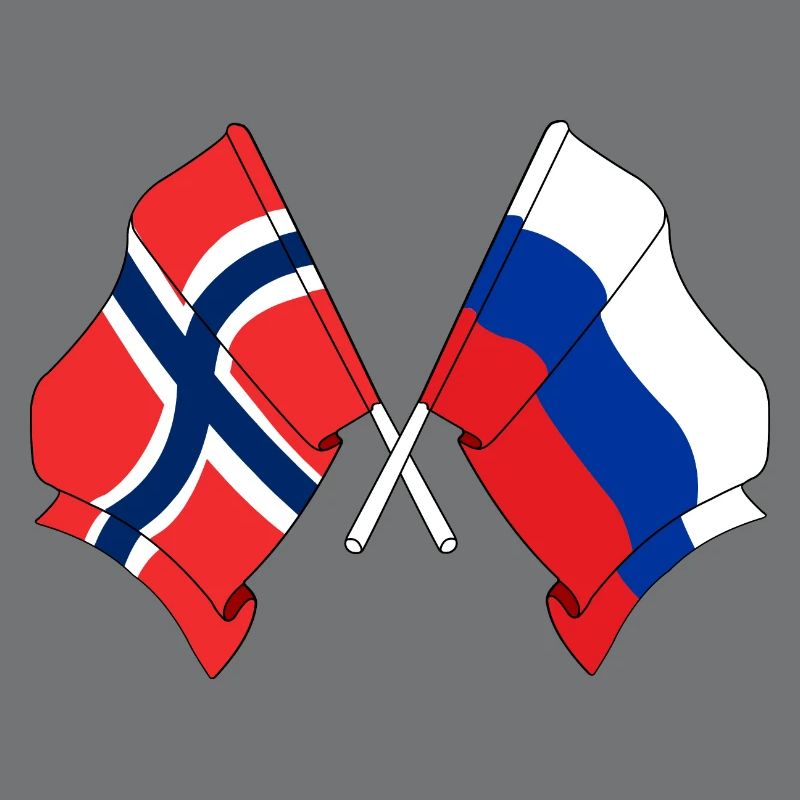 Drapeau de la Norvège, drapeau de la Russie