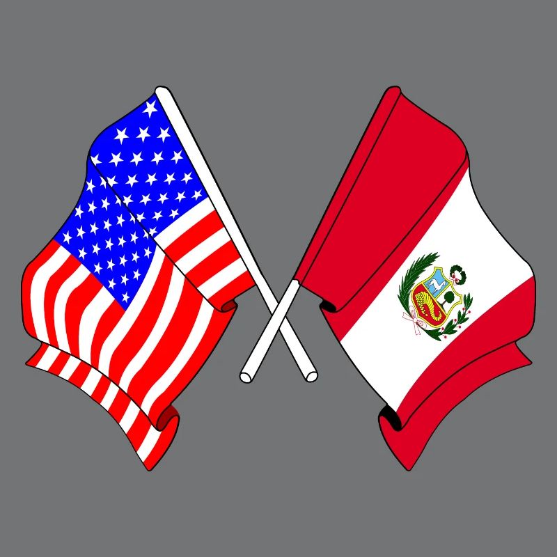 Drapeau des États-Unis et drapeau du Pérou