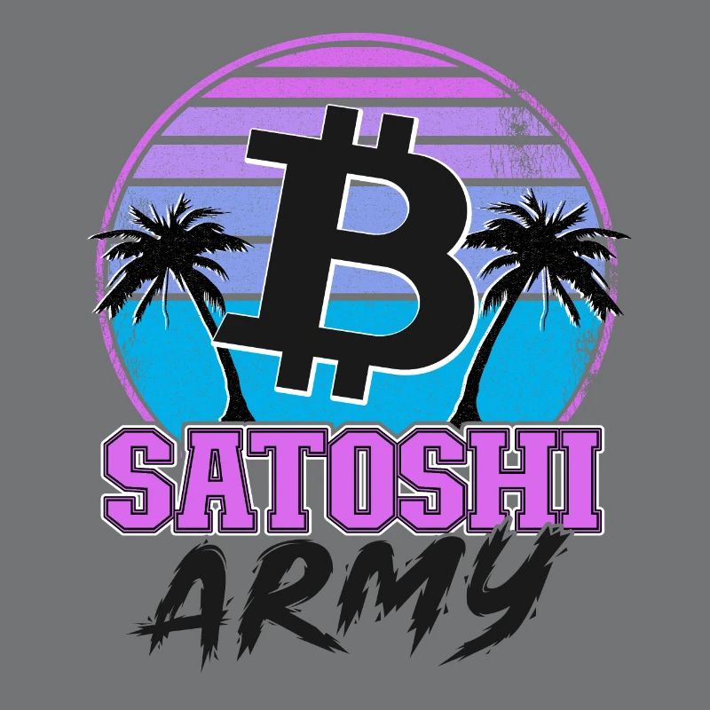 Satoshi Army Retrowave Cryptocurrency BTC Bitcoin