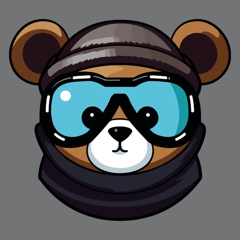 Bär Snowboard Ski Brille Comic