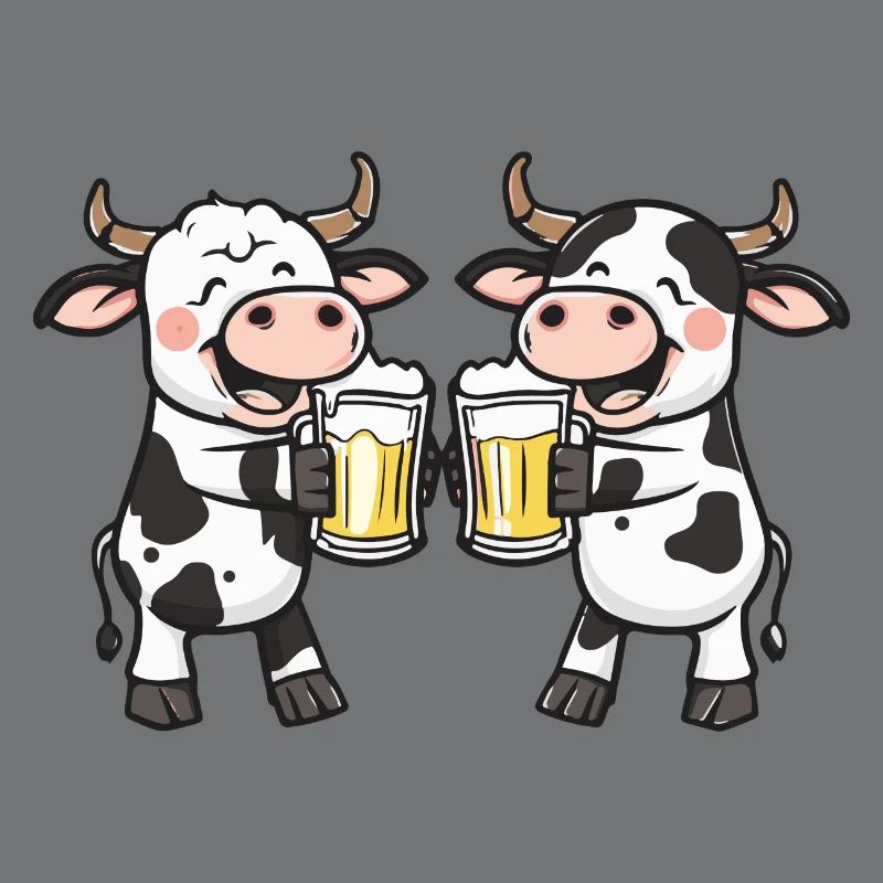 Kuh Comic Bier Lustig Saufen