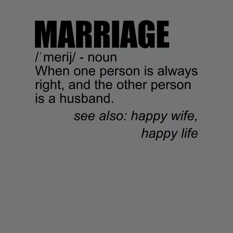 Lustige Ehe-Definition-Ehemann-Ehefrau-Ehe