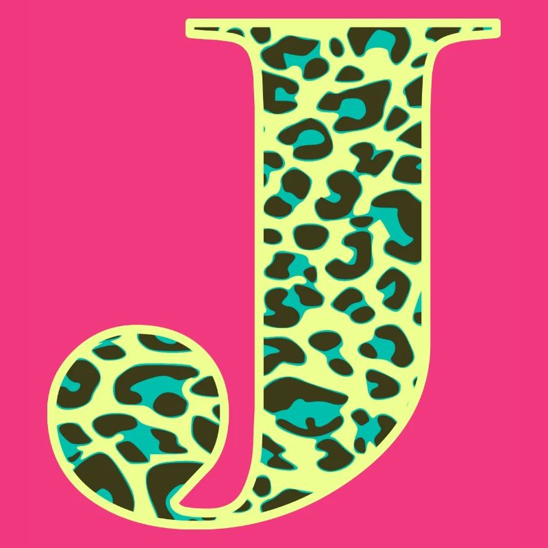 Buchstabe J Anfangsbuchstabe Initialen Leopard Leo
