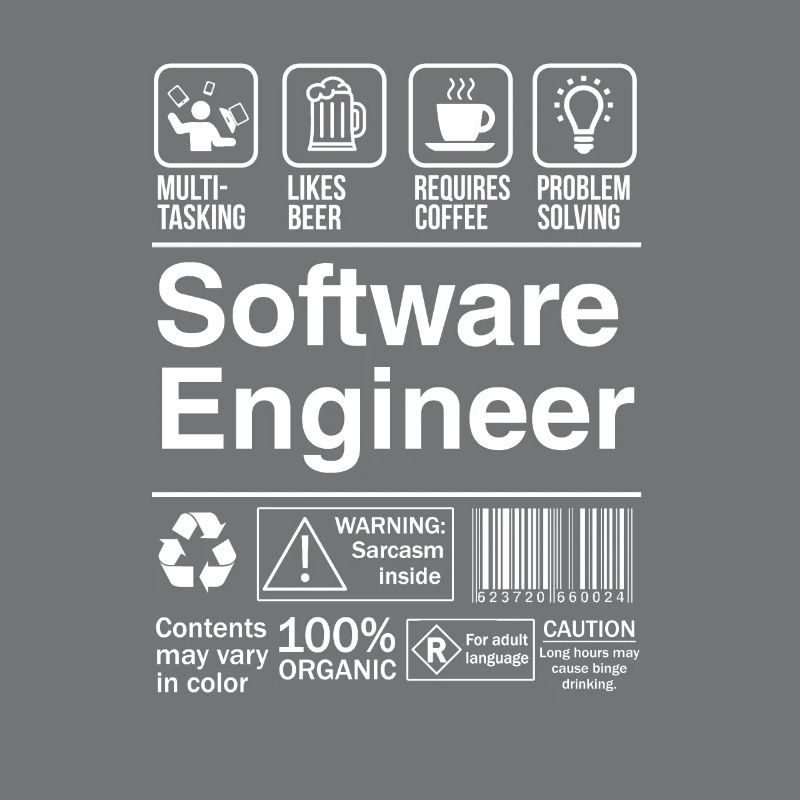 Software Engineer Product Label Funny Gift