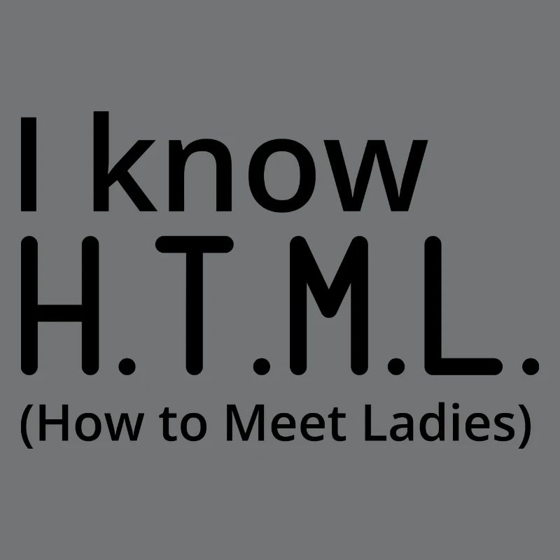 I Know HTML How To Meet Ladies Programmer Computer