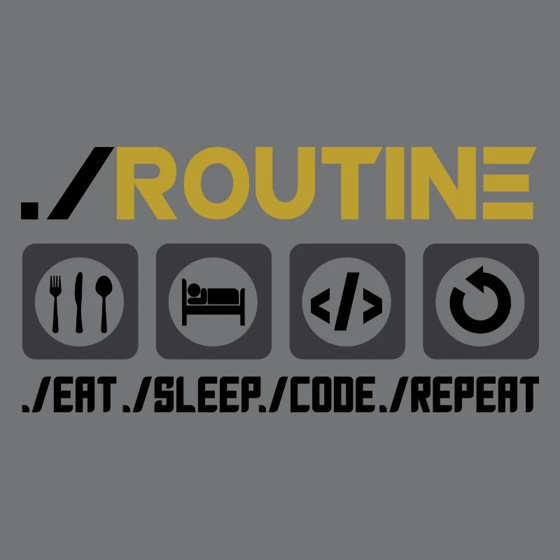 Routine Eat Sleep Code Repeat Software Developer C
