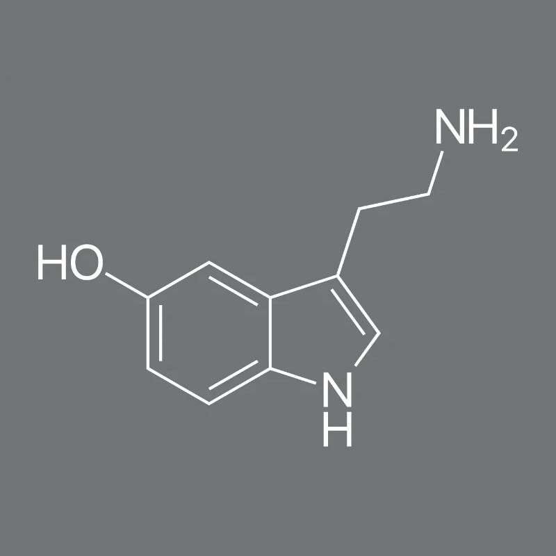 Serotonin Strukturformel - weiß