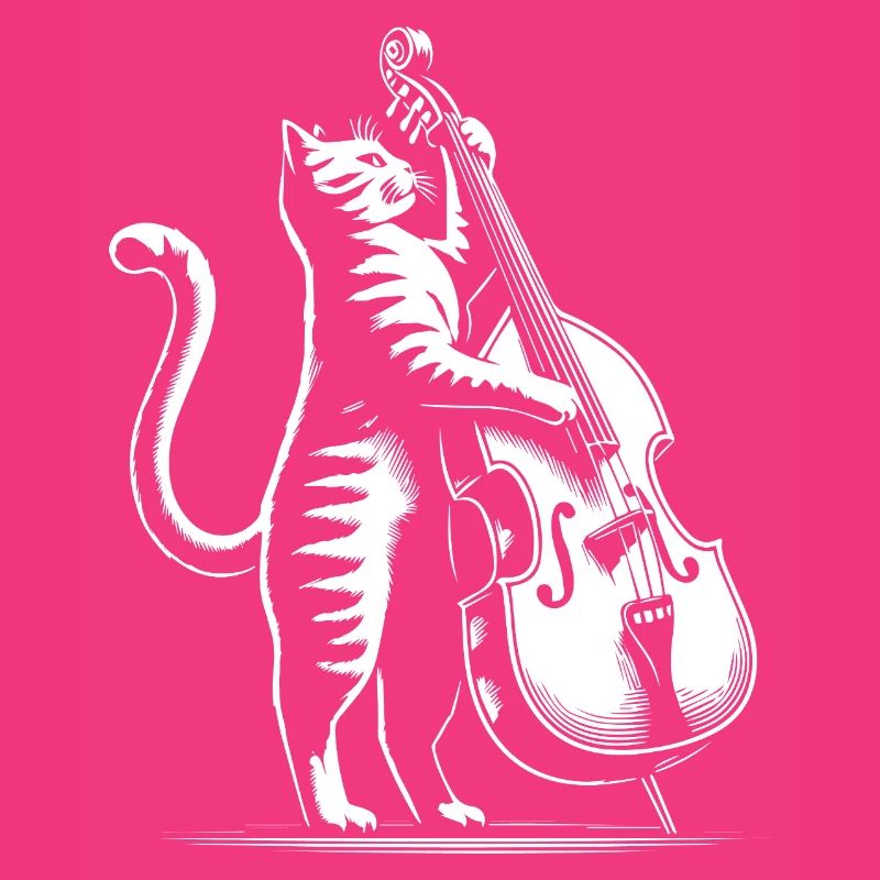 Cat joue de la contrebasse