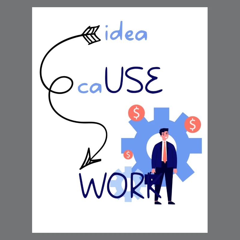Idea cause work. An idea creates a work.