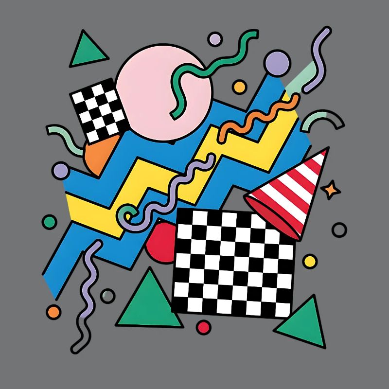 Geometric Neon Punk Pattern