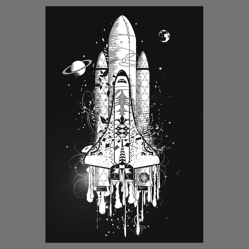 Navette spatiale imaginative dans le style graffiti