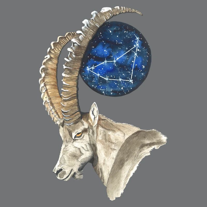 Steinbock mit dem Sternbild Steinbock