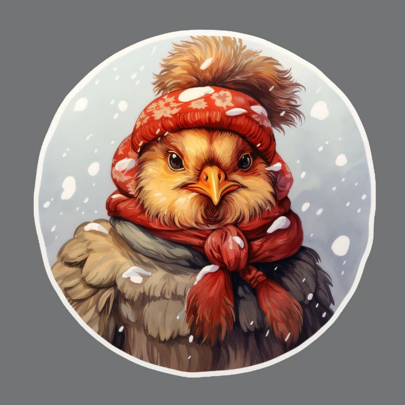 Chicks in snowfall