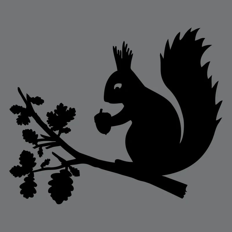Eichhörnchen Eichel Zweig Eiche Blätter Baum Wald