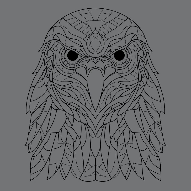 Abstract Hawk Essence: Line Art Interpretation