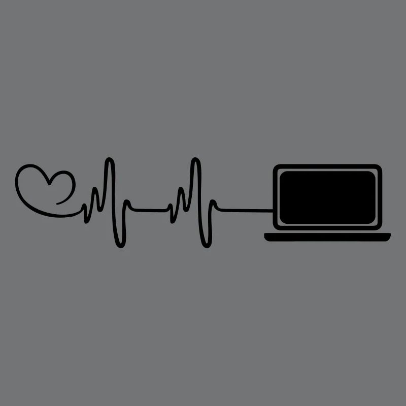 Laptop Herz Puls Pc Programmierer