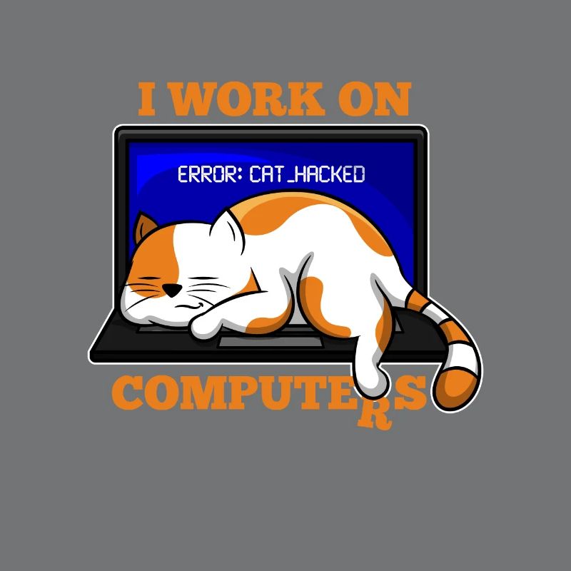 Chat et ordinateur cadeau de programmeur de piratage