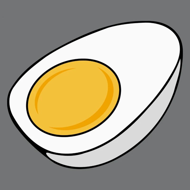 Egg cooked half divided